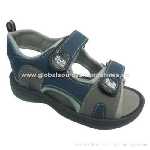 Kid's sandals, made of imitation suede+PVC material, available in various colors and logos